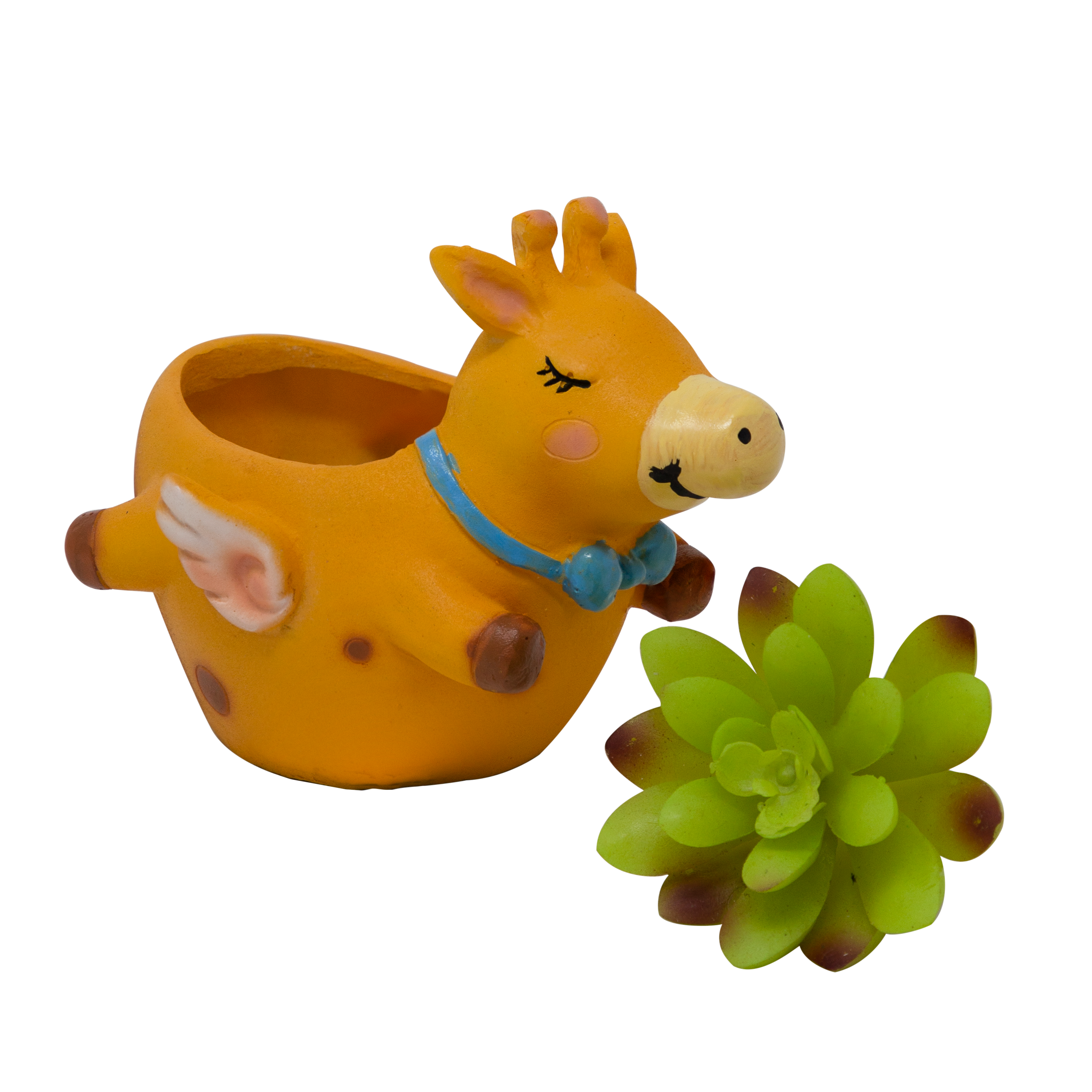 Twee Flying Giraffe Planter Pot(Artificial Succulent Plant Included with this Planter Pot)