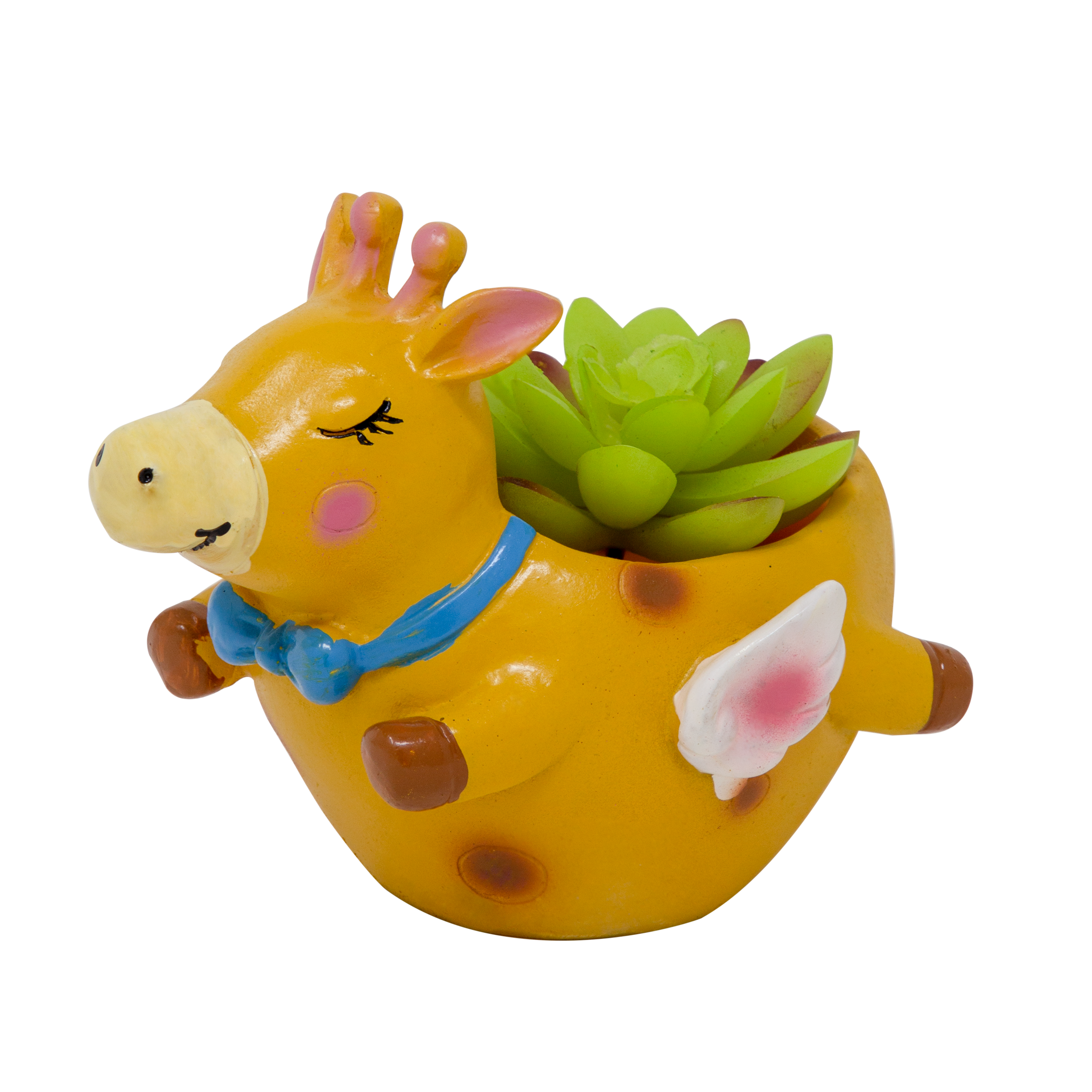 Twee Flying Giraffe Planter Pot(Artificial Succulent Plant Included with this Planter Pot)