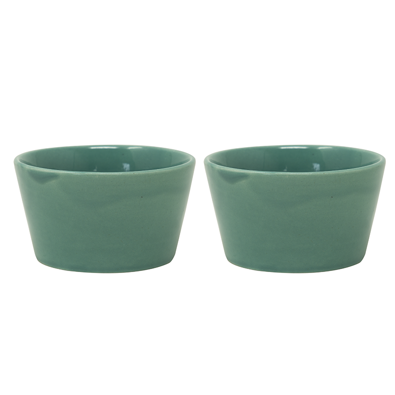 Studio Pottery Sea Green Glazed Snack Bowls (set of 2)
