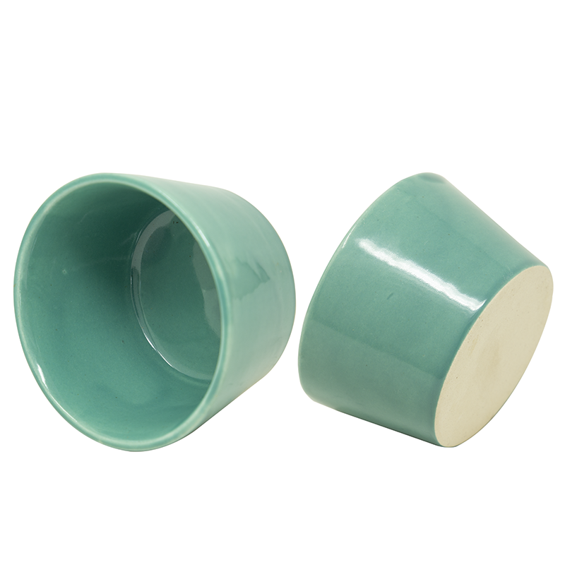 Studio Pottery Sea Green Glazed Snack Bowls (set of 2)