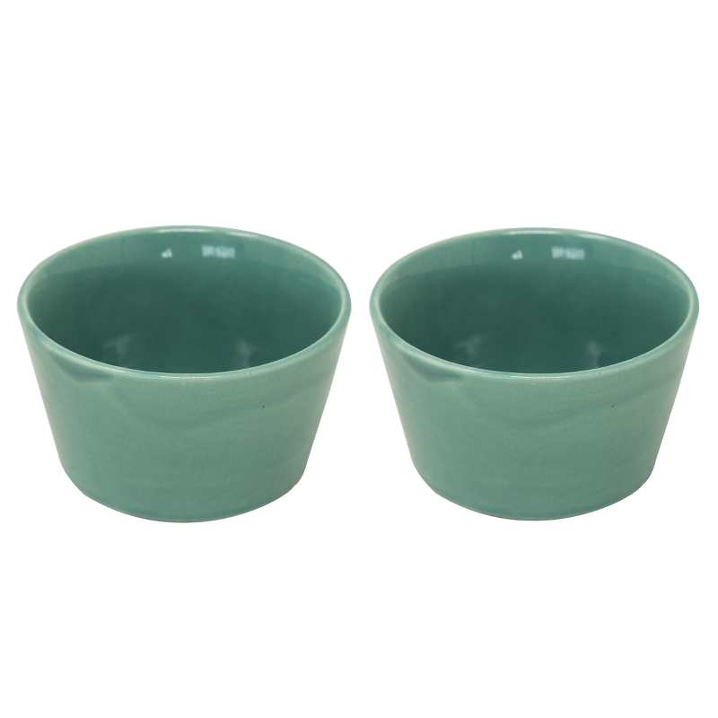 Studio Pottery Sea Green Glazed Snack Bowls (set of 2)
