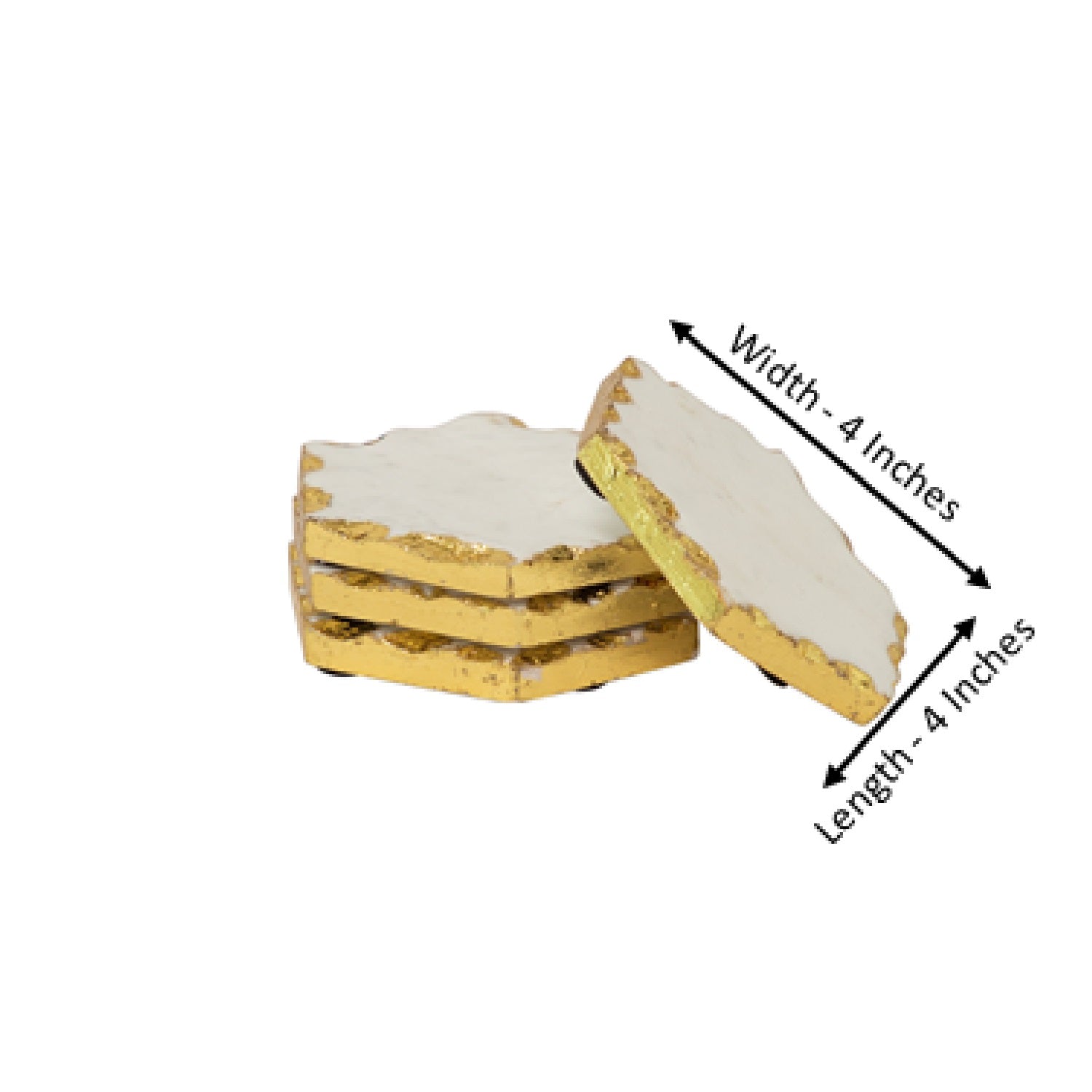Marble Hexagon Coasters With Gold Foiling On Edges - Set Of 4