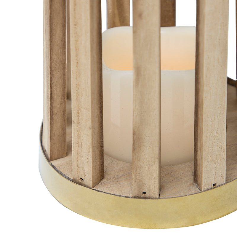 Natural Wooden LED Lantern