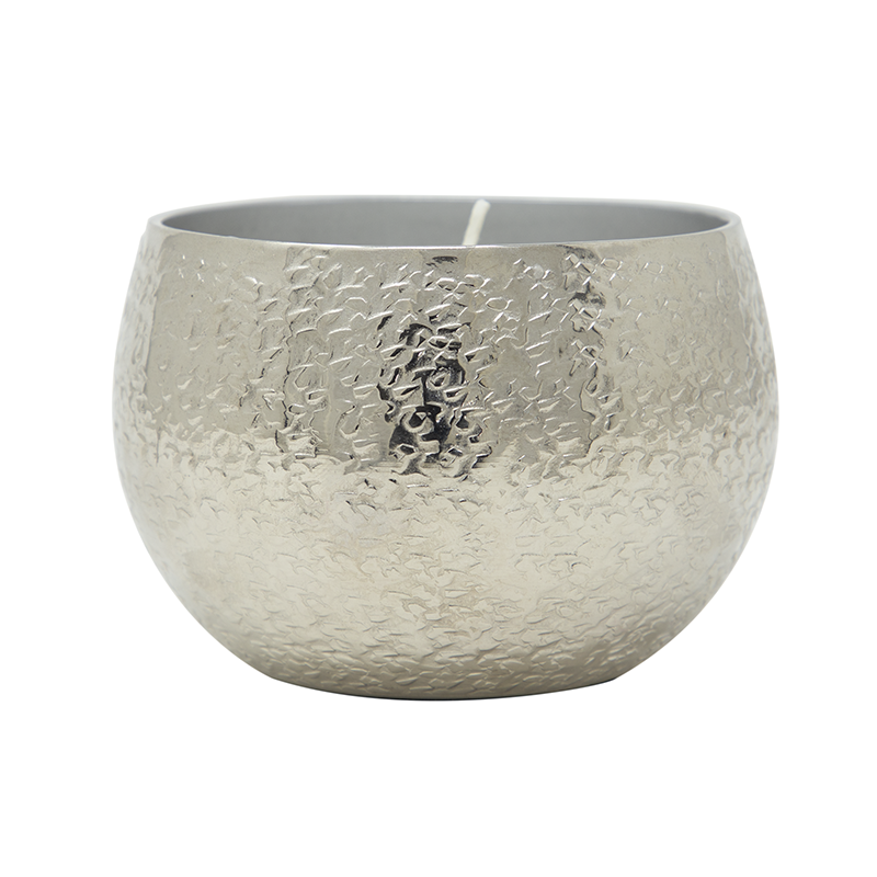 Khurduri Textured Wax Fragrance Votive Candle Holders in Silver Nickel Finish