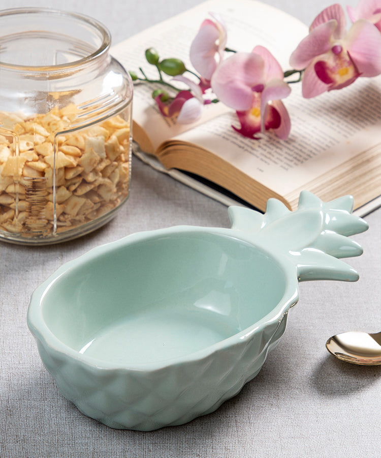 Pastel Green Pineapple Ceramic Snack Bowl