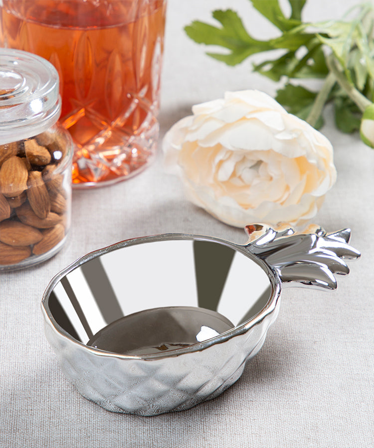 Pineapple Oval Ceramic Small Snack Bowl