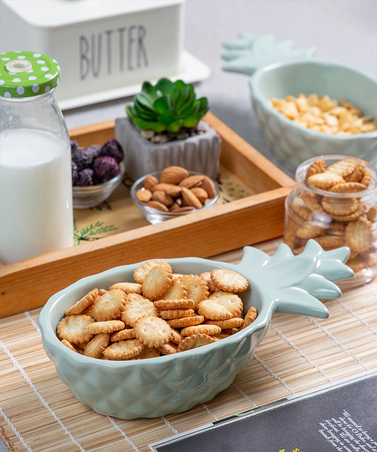 Pastel Green Pineapple Ceramic Snack Bowl
