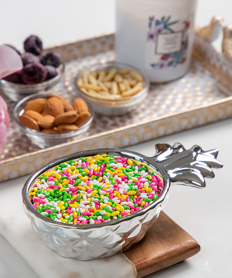 Pineapple Oval Ceramic Small Snack Bowl