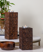 Burnt Tealight Candle Holder Set Of Two