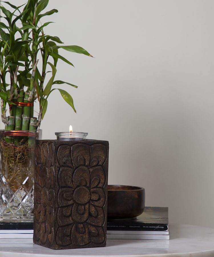 Burnt Tealight Candle Holder Set Of Two