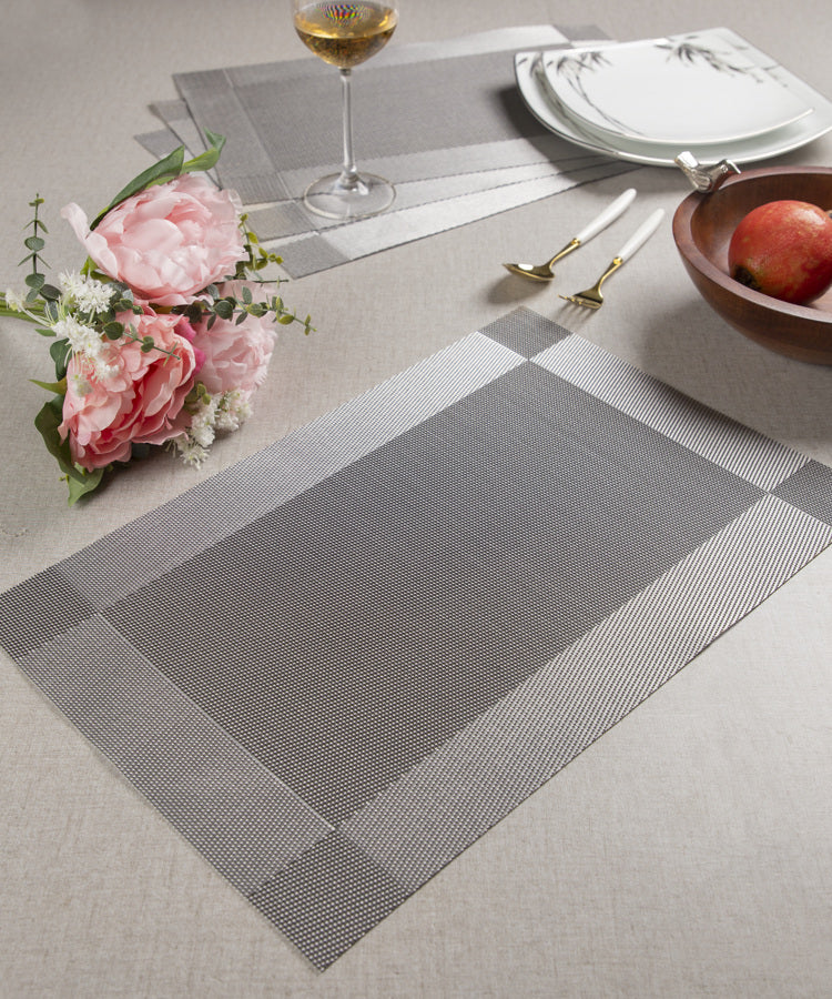 Silver Grey PVC Table Mats-Set of 4