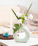 Donut Ceramic Modern Flower Vase 8" Height