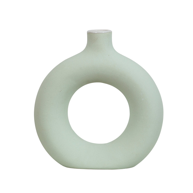 Donut Ceramic Modern Flower Vase 8" Height