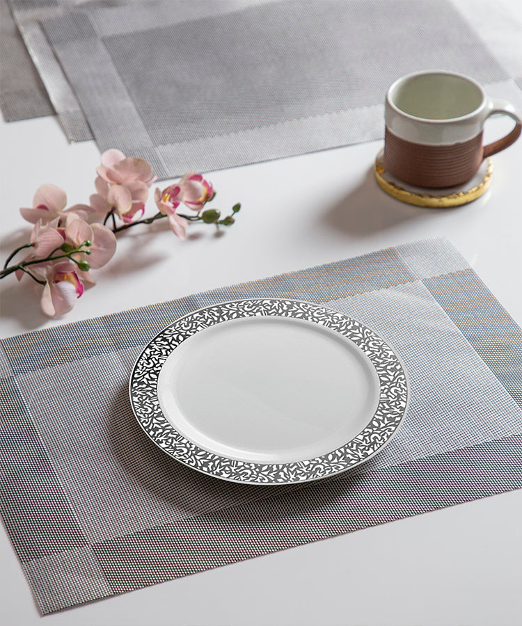 Silver Grey PVC Table Mats-Set of 4