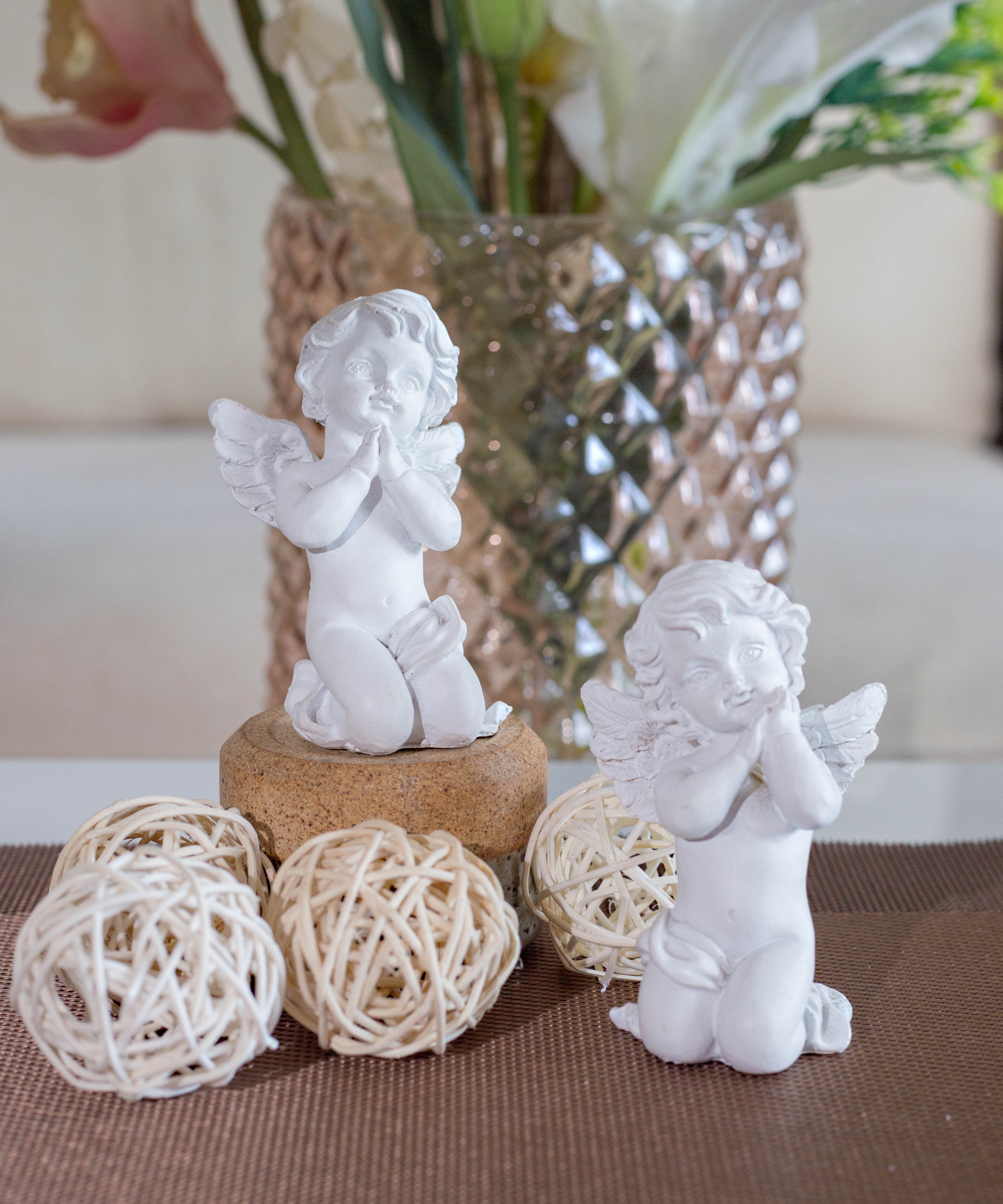 Small Adorable White Cherubs - Set of 2