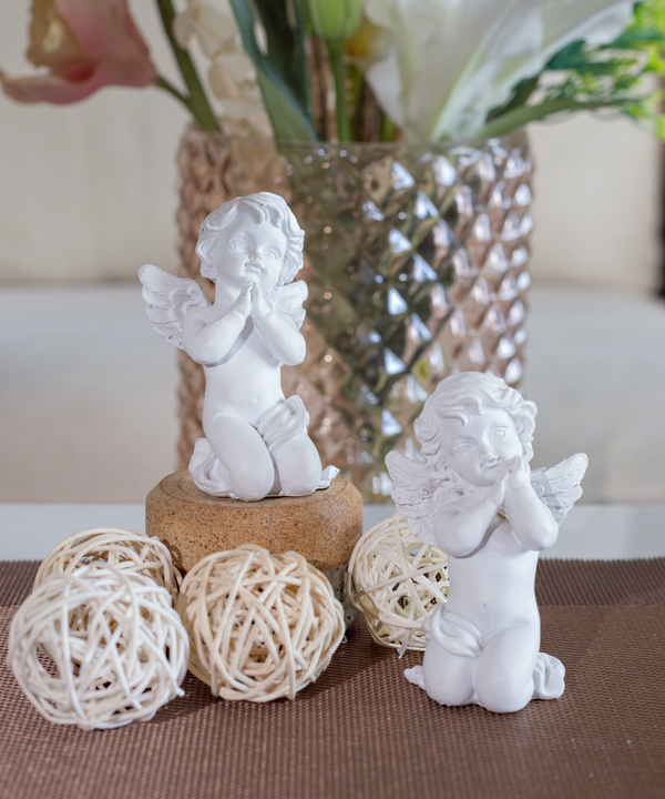 Small Adorable White Cherubs - Set of 2