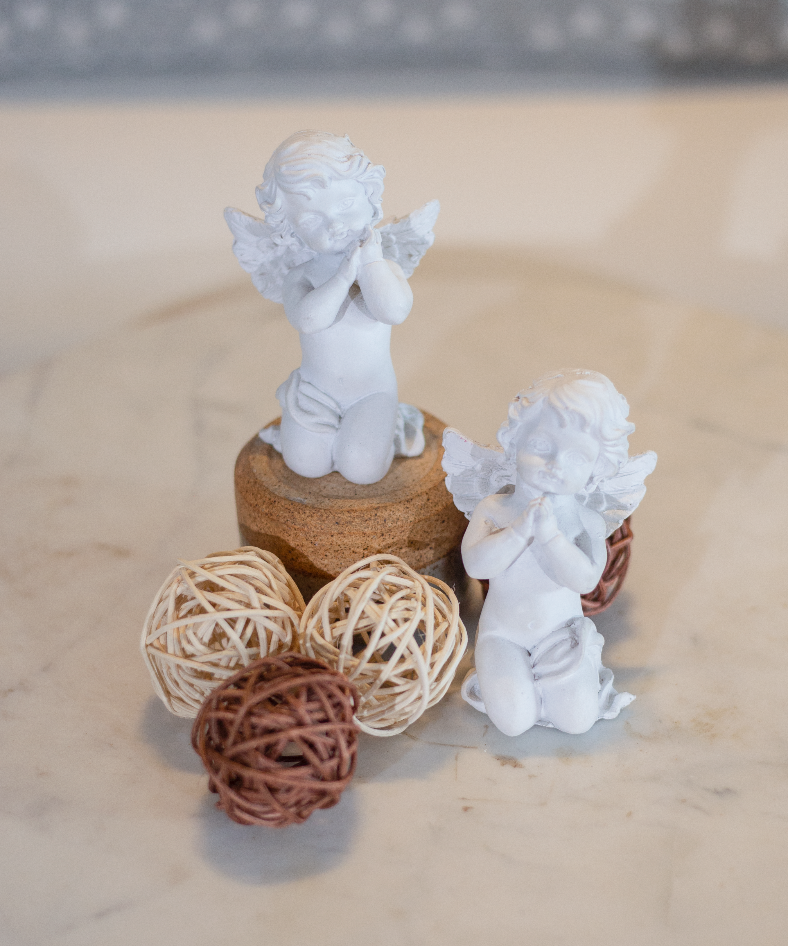 Small Adorable White Cherubs - Set of 2