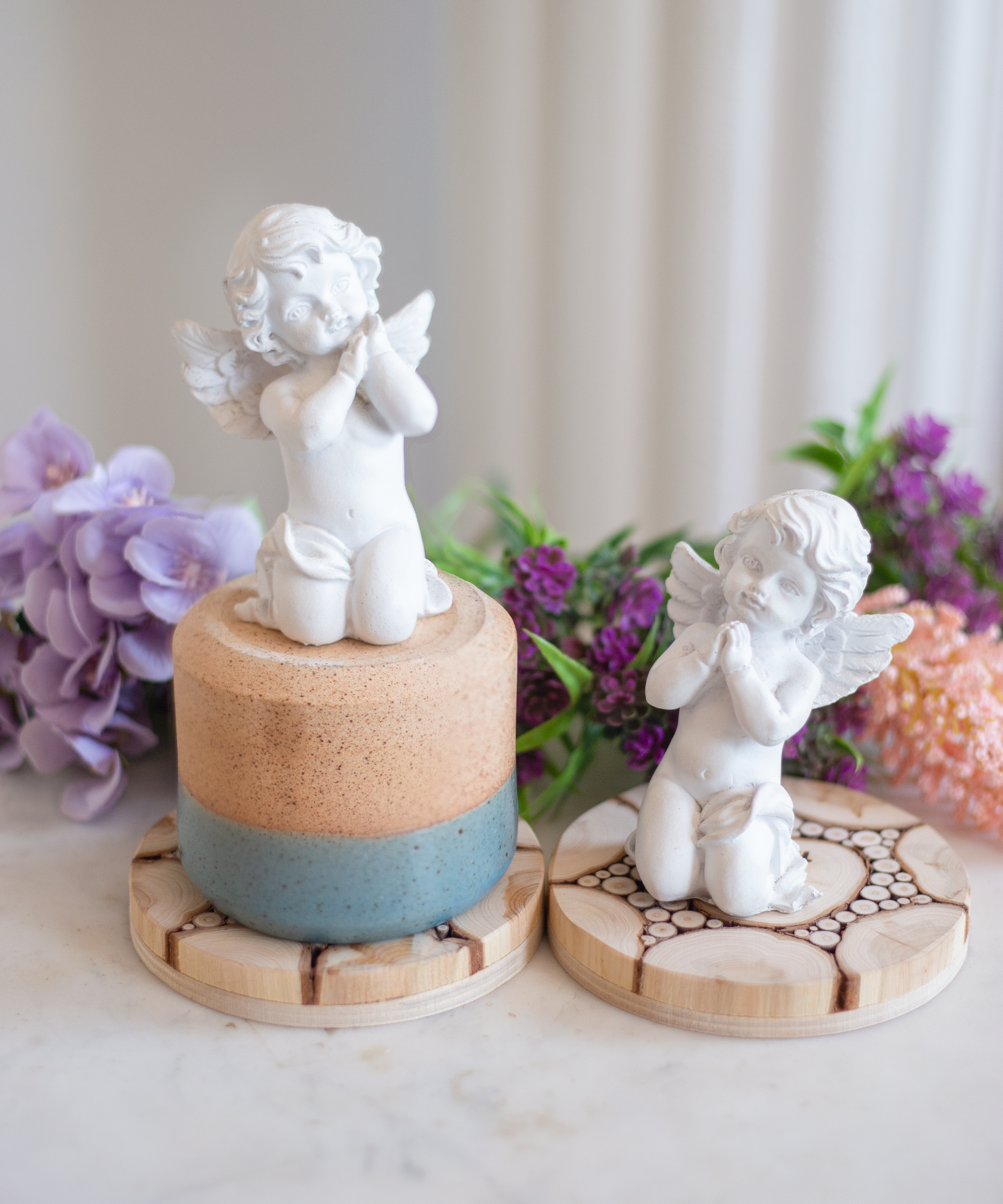 Small Adorable White Cherubs - Set of 2