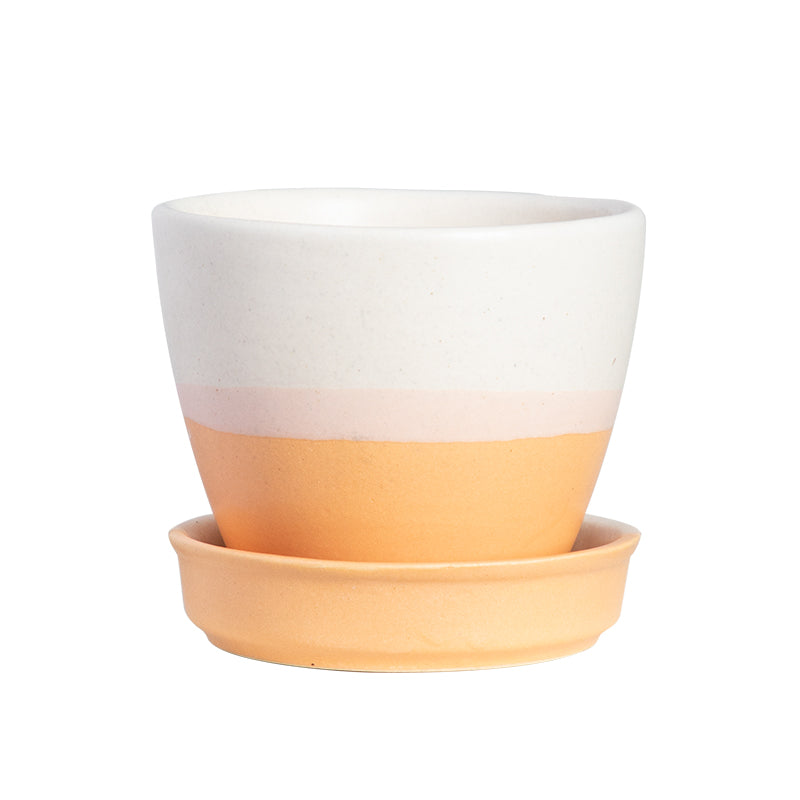 Orange-Peach Ceramic Planter Pot