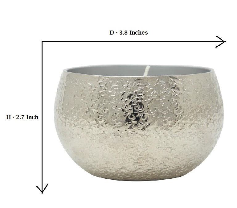 Khurduri Textured Wax Fragrance Votive Candle Holders in Silver Nickel Finish