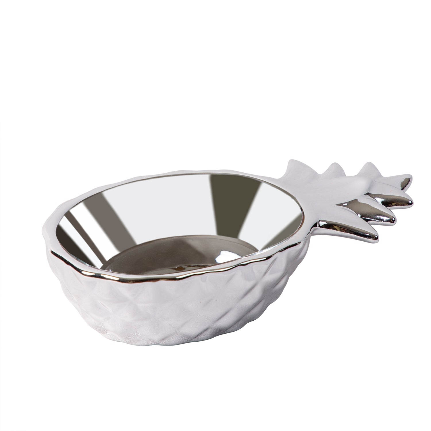 Silver Pineapple Ceramic Serving Bowl