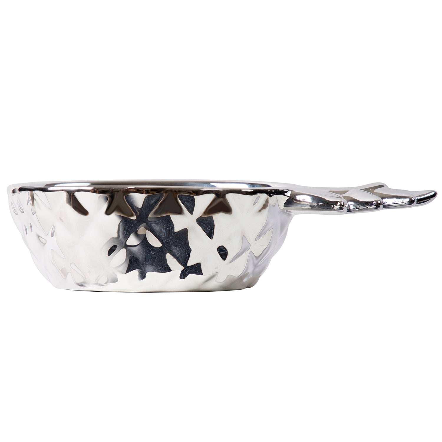 Silver Pineapple Ceramic Serving Bowl