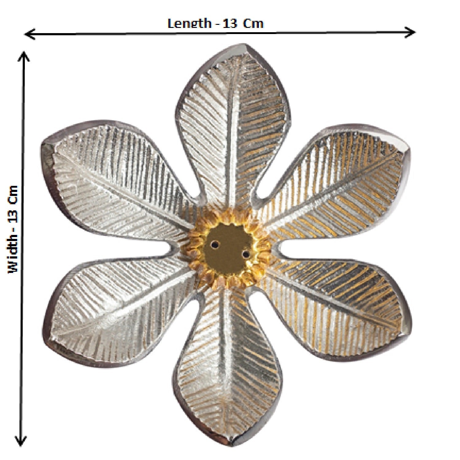 Silver Flower with Gold Center Incense Holder