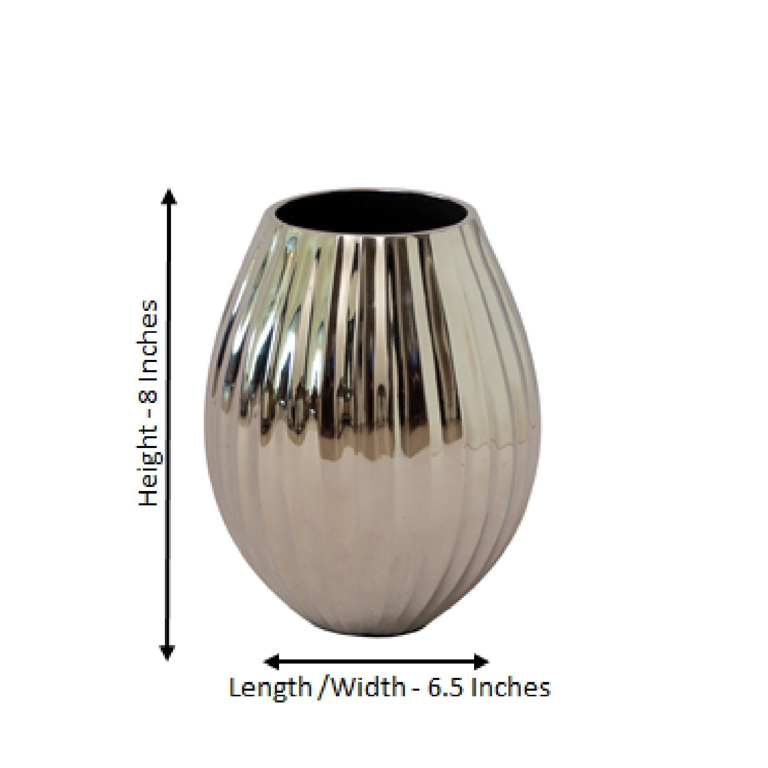 Silver Vase With Arch Curves