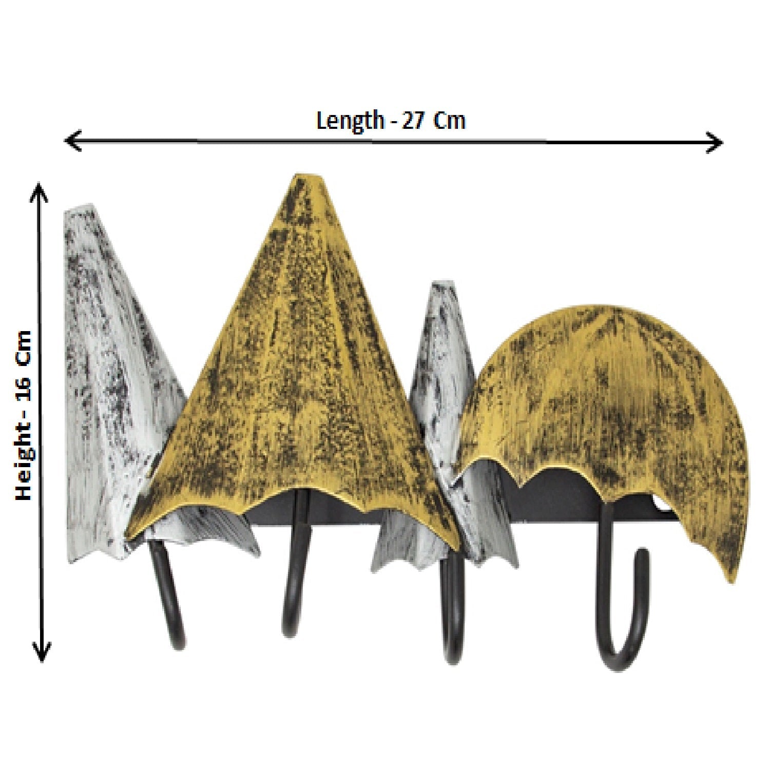 Umbrellas With 4 Hooks In Antique Silver and Gold Finish