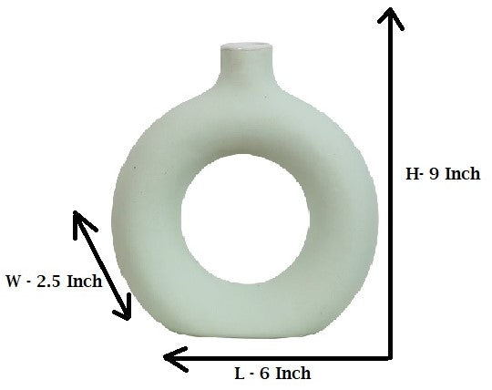 Donut Ceramic Modern Flower Vase 8" Height