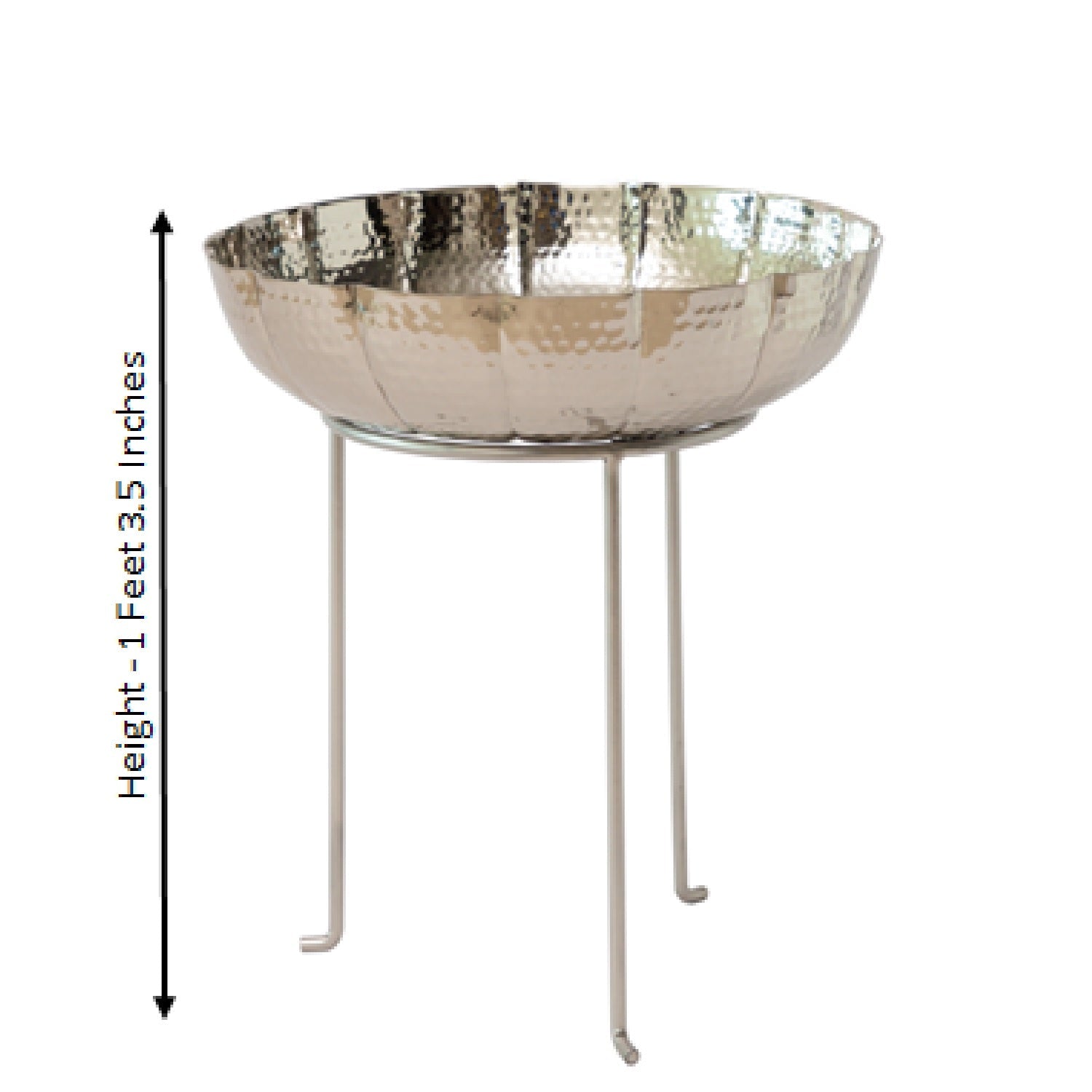 Set Of Two Flower Silver Urlis On Stand