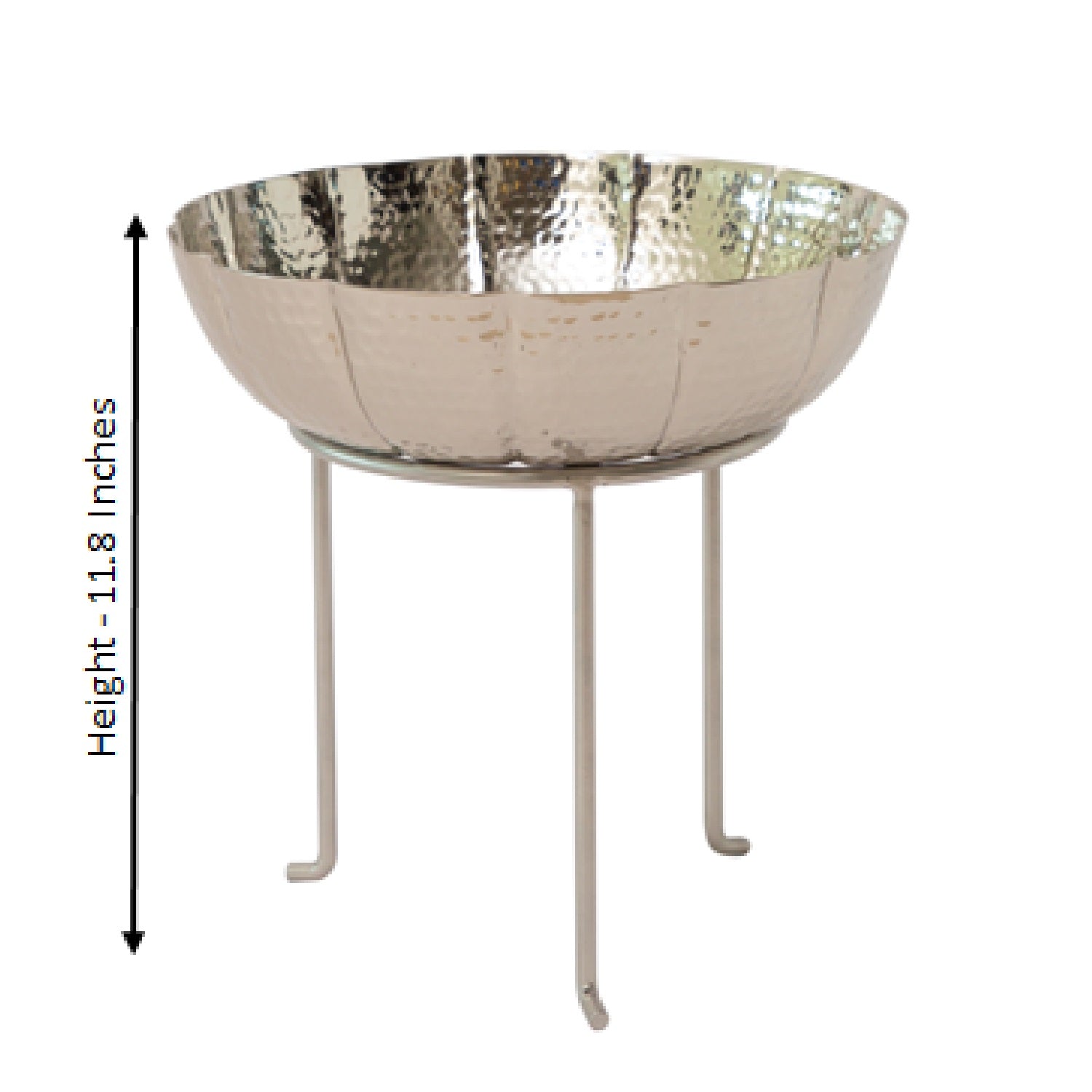 Set Of Two Flower Silver Urlis On Stand