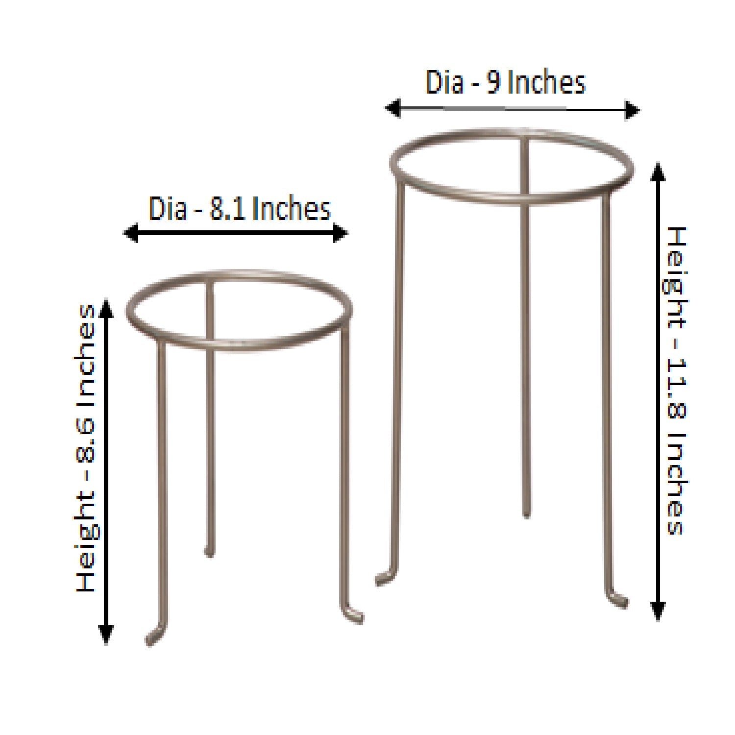 Set Of Two Flower Silver Urlis On Stand