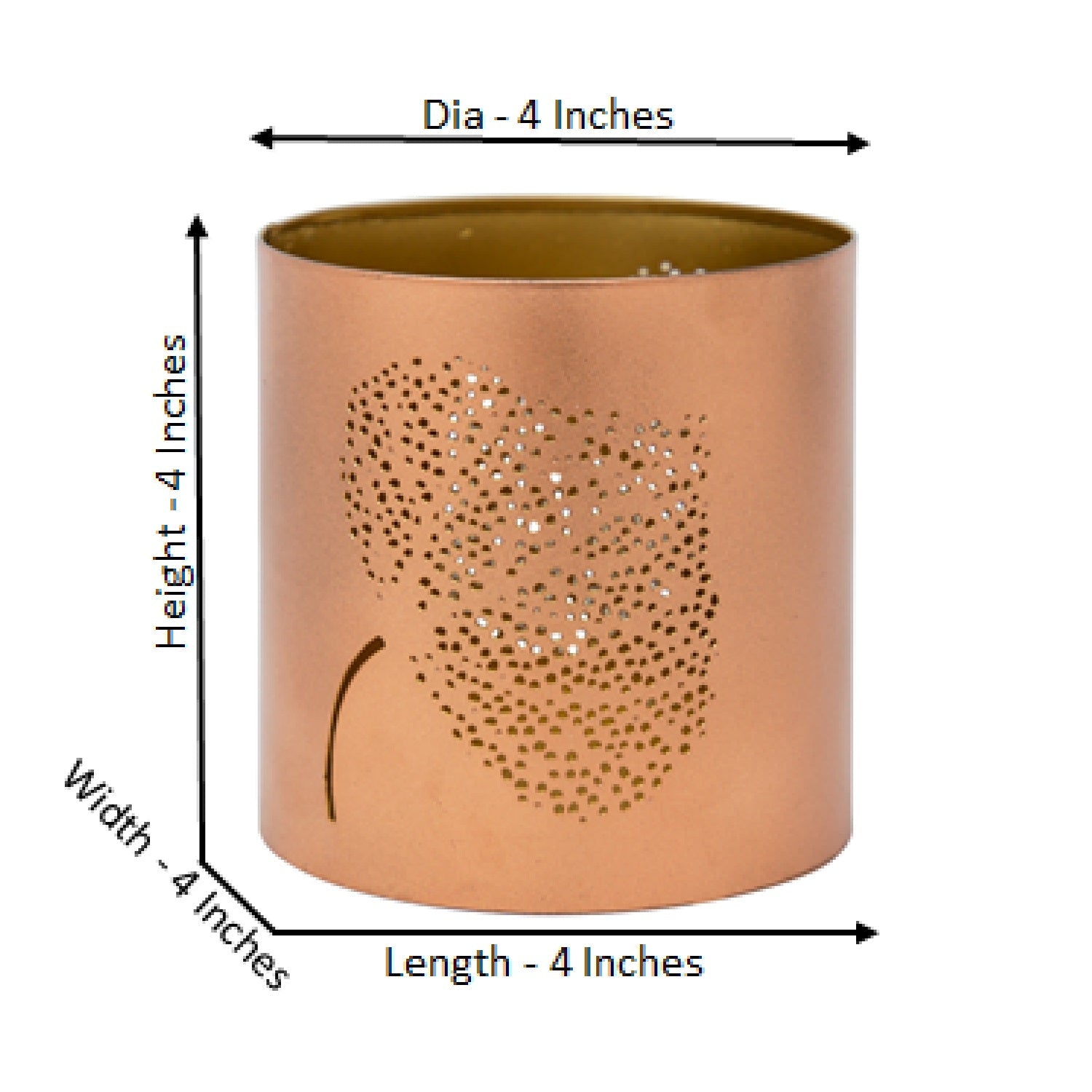 Copper Motif Leaf Candle Holder