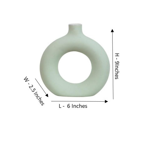 Donut Ceramic Modern Flower Vase 8" Height