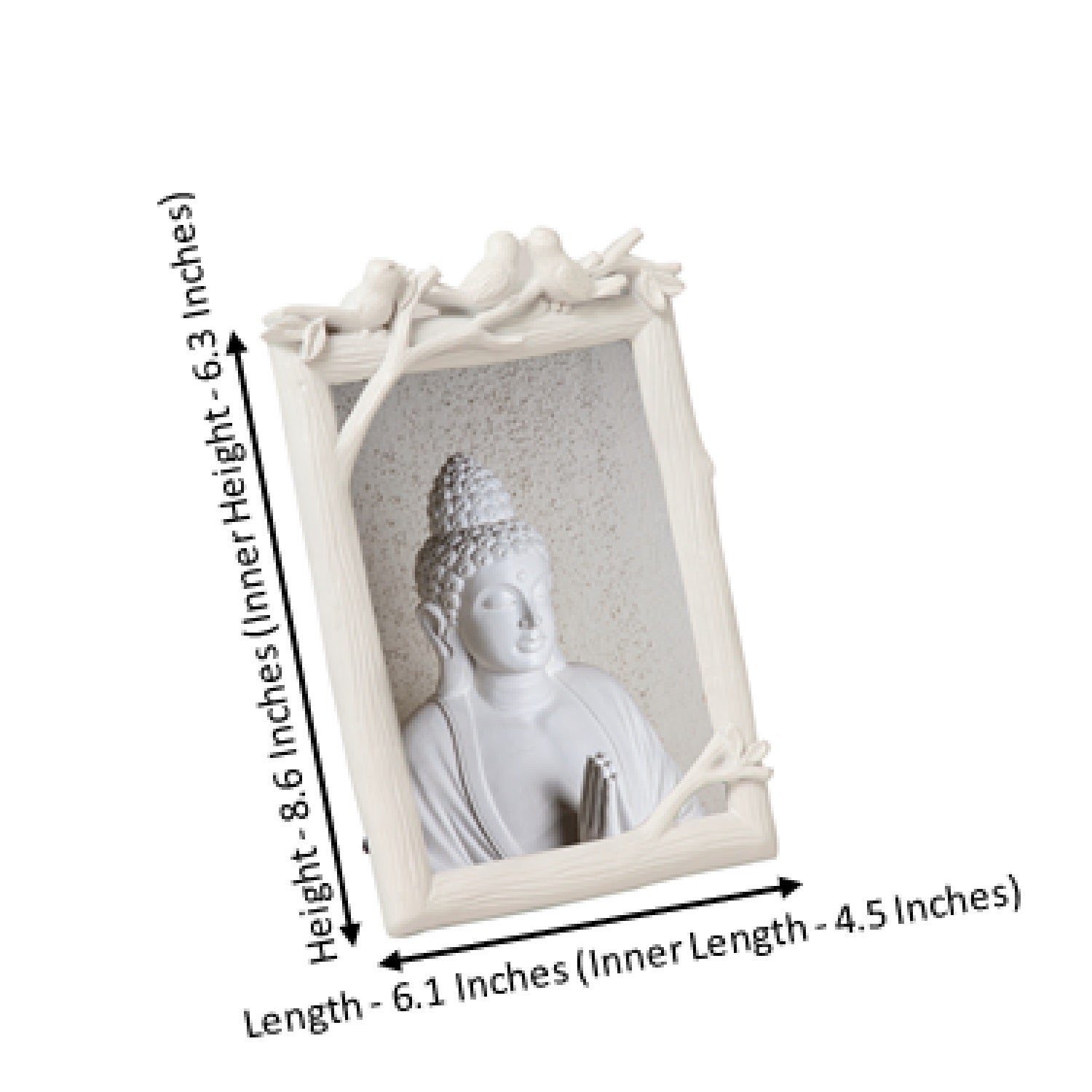 White Birds and Leaves Large Photo Frame