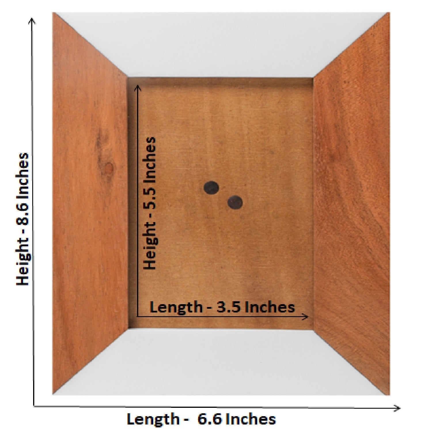 Half Wood Half White Marble Handcrafted Photoframe