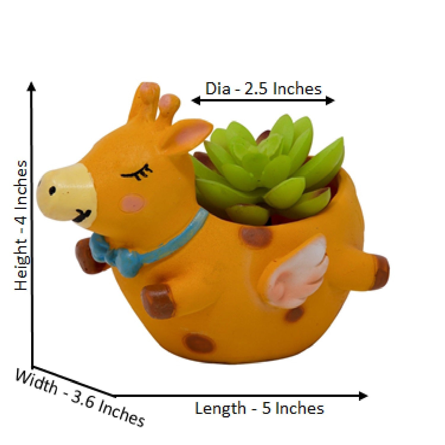 Twee Flying Giraffe Planter Pot(Artificial Succulent Plant Included with this Planter Pot)