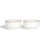 Off-White Speckled Studio Pottery Ceramic Bowls - Set of 2