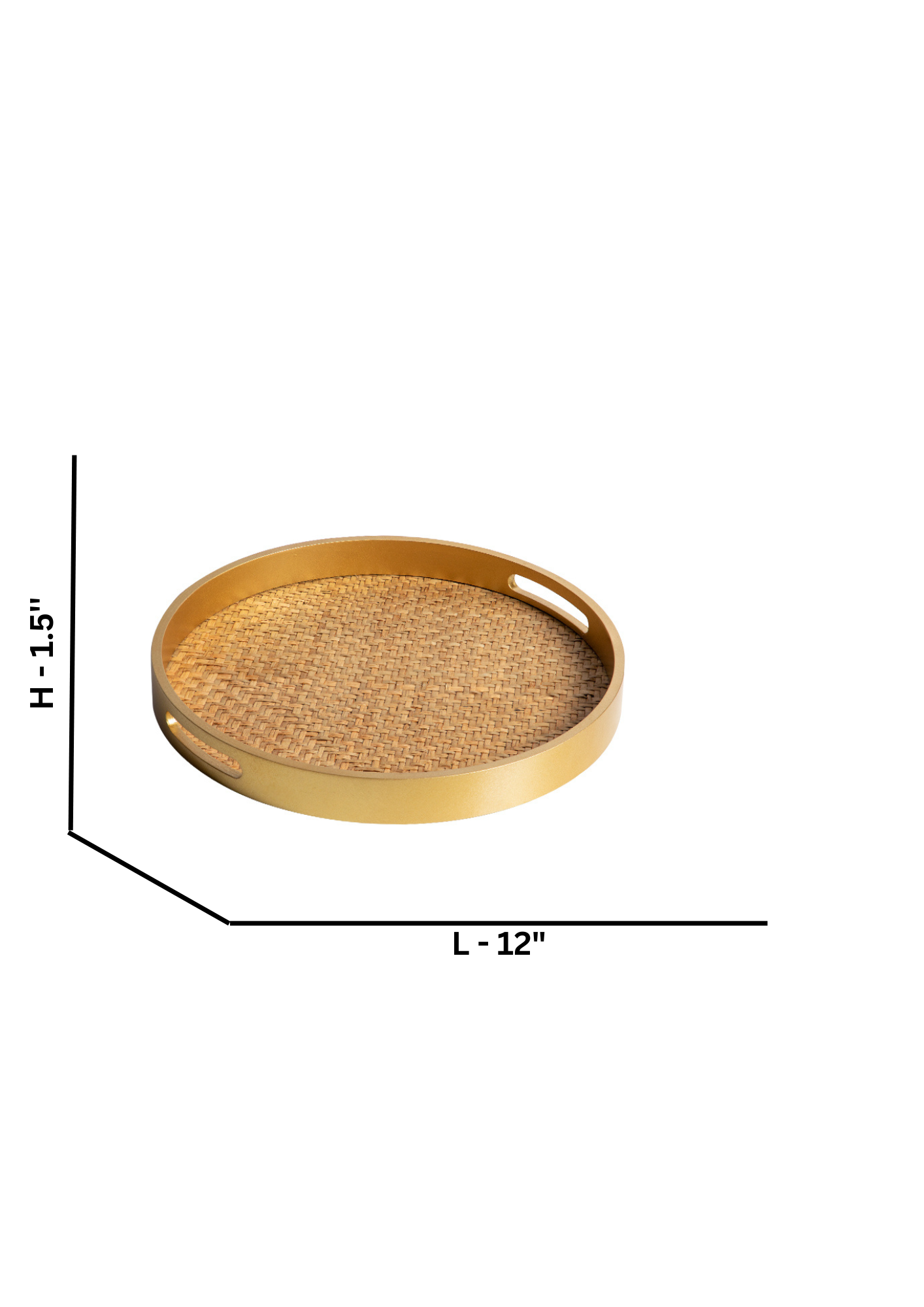 Round Weave Cane Serving Tray