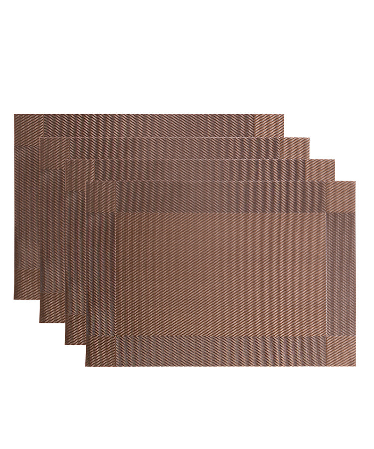 Dark Brown PVC Table Mats-Set Of 4