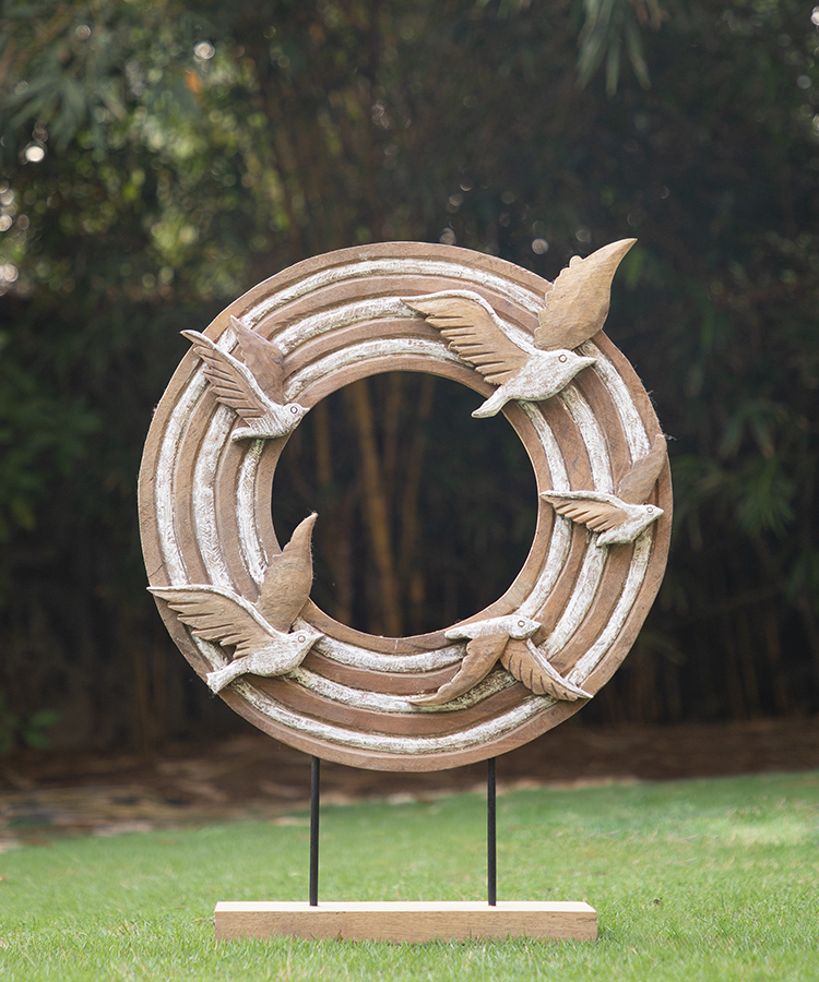 Infinity Wheel With Birds Sculpture