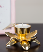 Gold Blooming Lotus Candle Holder