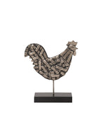 Silver And Black Oxidized Rooster