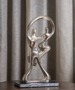 Silver Swirling Couple Sculpture