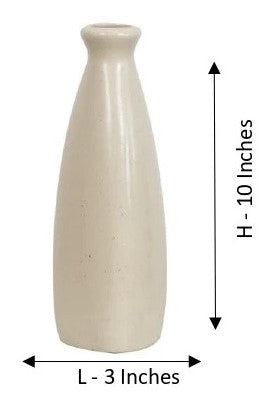 Triangular Off White Shaped Glazed Modern Ceramic Vase