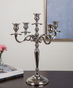 Silver Candle Holder Stand For 5 Taper Candles