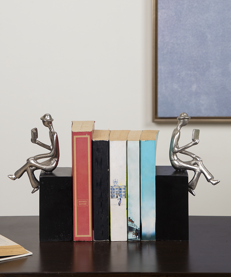 Bookends With Silver Figurines