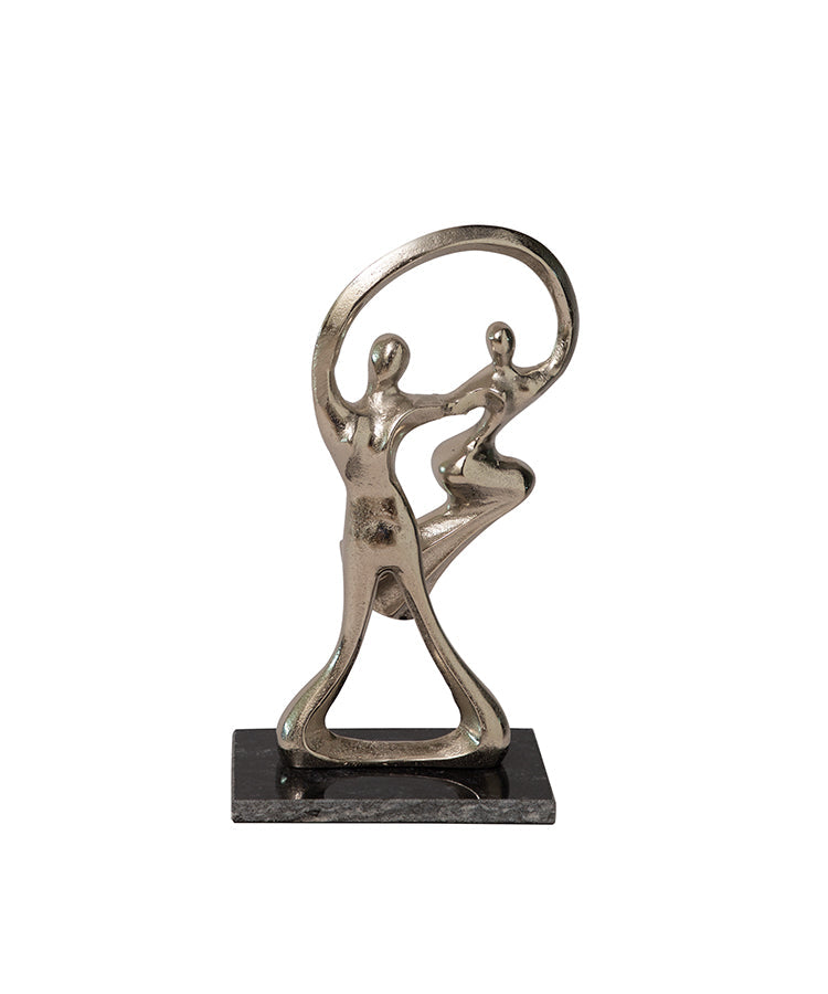 Silver Swirling Couple Sculpture