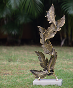 Metal Multi-Leaf Plant Sculpture